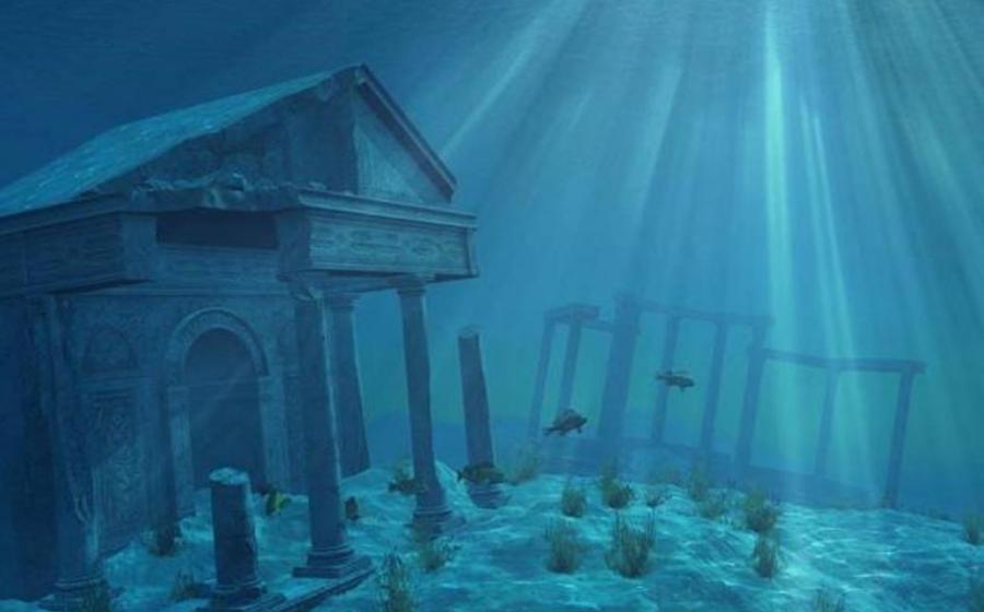 Artist’s representation of underwater ruins.