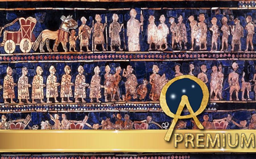 Standard of Ur, 26th century BC, "War" panel.