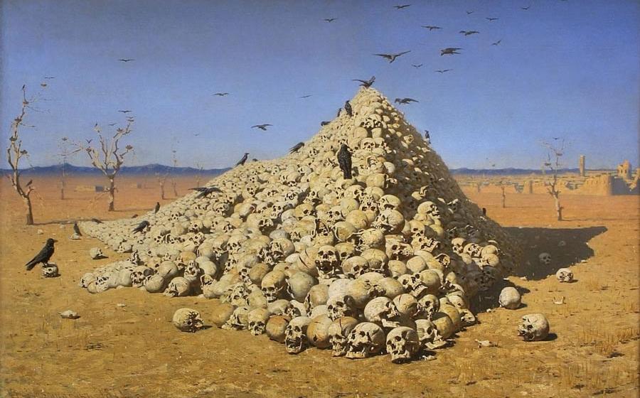 Are our conceptions of war and peace more civilized in modern times? The Apotheosis of War, by Vasily Vereshchagin. Source: Public domain