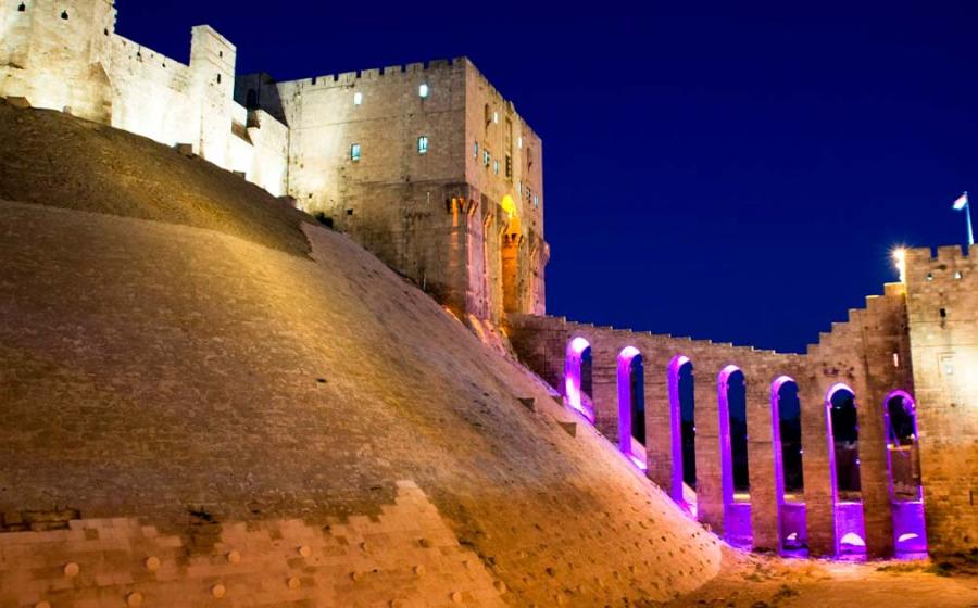 Night view of the Old Citadel of Aleppo, Syria. Source: holdeneye/Adobe Stock