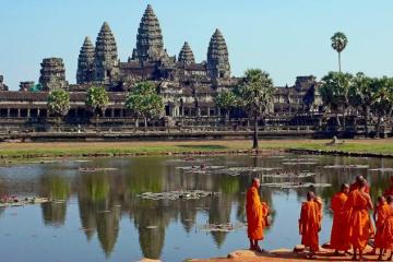 Angkor Wat temple, first a Hindu and later a Buddhist temple complex built by the Khmer King Suryavarman II