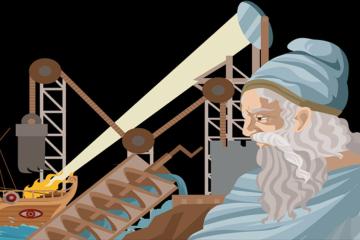 Archimedes with his famous inventions