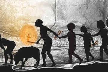 Reconstruction of the human group’s journey through Bàsura Cave
