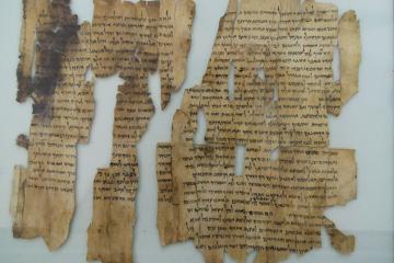 A fragment from the Dead Sea Scrolls.