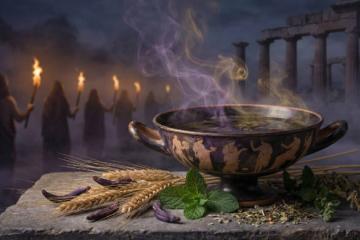 Scene representative of an Eleusinian Mysteries ceremony.