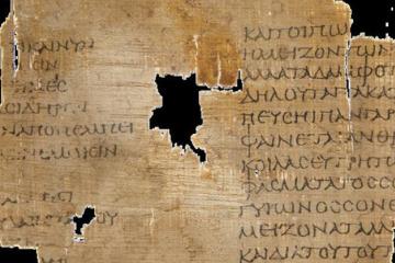 The P. Fouad 218 papyrus fragment with verses by Empedocles.