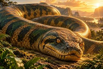  Artistic impression of giant snake Vasuki indicus.