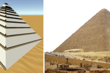 Left; Construction proposal image, Right; The Great Pyramid of Giza.
