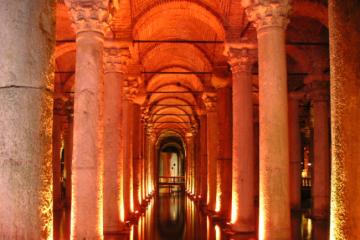 The Basilica Cistern, part of Istanbul’s famous underground water landscape near Hagia Sophia