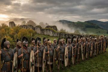 Representation of a Helvetian army legion within the Roman Empire