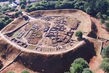Aerial view of the Viladonga hillfort in Galicia, Spain