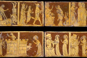 Tring Tiles depicting stories from Jesus’s childhood recounted in the Infancy Gospel of Thomas