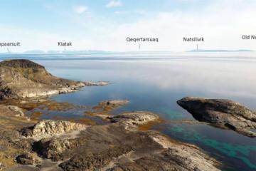 : A view of the crossing between Kitsissut and the shores of northwest Greenland.