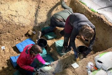 Archaeological excavation work in the area where the Neanderthal DNA producing remains appeared.