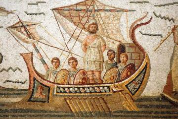 A mosaic scene from Homer's Odyssey in the Bardo Museum, Tunisia.	 Source: Fotokon / Adobe Stock