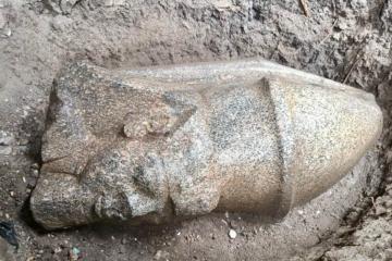 The Colossal Head of Ramesses II found at Behbeit El-Hagar.