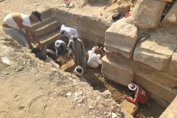 Excavations at the Ramesseum at Thebes, Luxor. 
