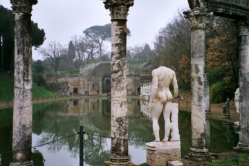 Canopus of the Villa Adriana with a view of the Serapeion, where Hadrian's latrine is situated.