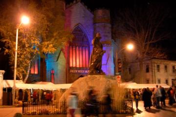 Witch Museum, Salem Commons, on Halloween.