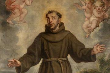 St Francis of Assisi painting extract.  