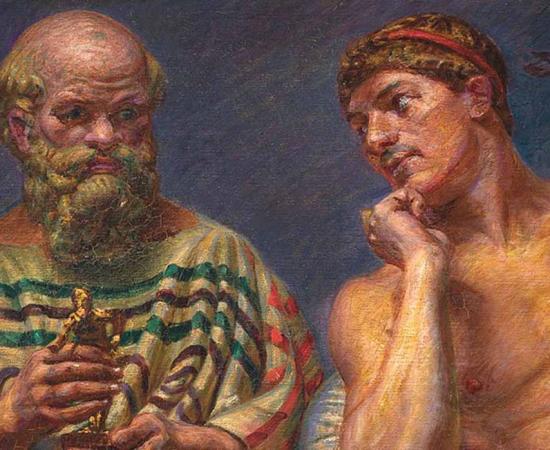 Socrates and Alcibiades by Kristian Zahrtmann  (1910) Statens Museum for Kunst (Public Domain)