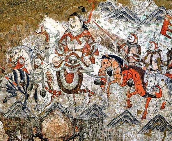 Mural of Turkic cavalry, Beshbalik (10th Century)(CC0)