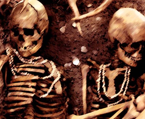 Reconstitution of a prehistoric burial. Representative image