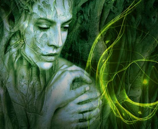 Fairy realm (Public Domain) and abstract quantum physics 