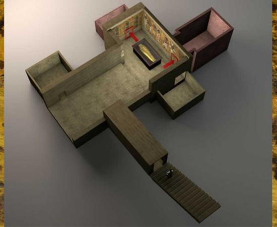 KV62 wall, tomb. Design by Anand Balaji 