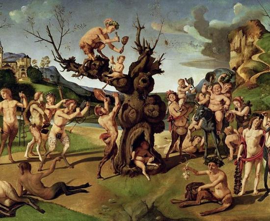 Bacchus discovering honey by Piero di Cosimo (1499) (Public Domain)