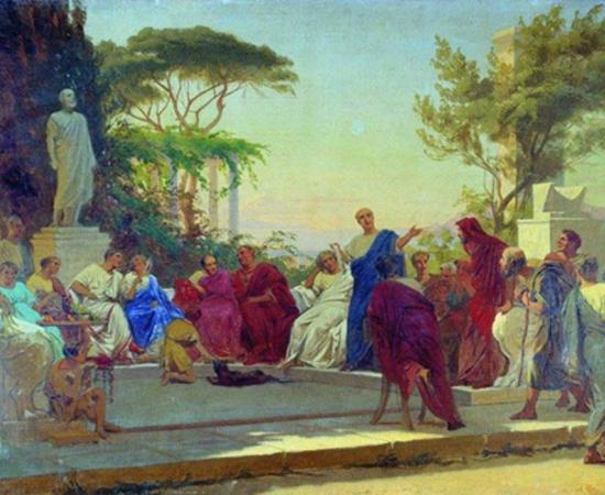 Horace reads before Maecenas, by Fyodor Bronnikov  1863.