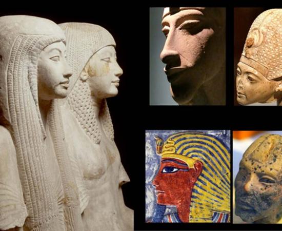 Collection of Egyptian Art, design by Anand Balaji (Photo credits: Rijksmuseum van Oudheden/CC BY-SA 4.0, Leiden; Dr Chris Naunton, Heidi Kontkanen and A. K. Moyls); Deriv.