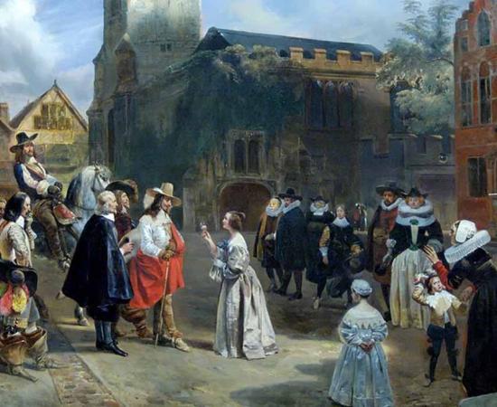 King Charles I at Carisbrooke Castle, as painted by Eugène Lami in 1829 (Public Domain)