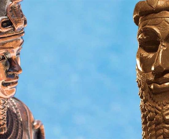 Image of Osiris (Adobe Stock) and bust of Sargon (CC BY-SA 2.0) (Deriv)