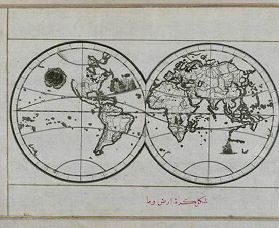 World Map in a Double Hemisphere Piri Reis  (circa 1467 – circa 1554 ) Walters Art Museum 