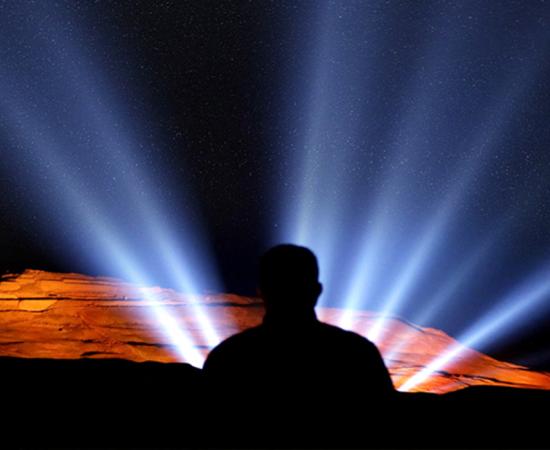 The night sky, Night display at an ceremony of Inca Heritage at the Pachacama Complex