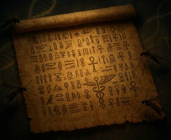 An ancient Egyptian papyrus scroll 