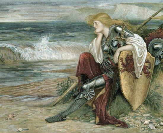 Heroine of Book III of Spenser's 'Faerie Queene' (Painting by Walter Crane)