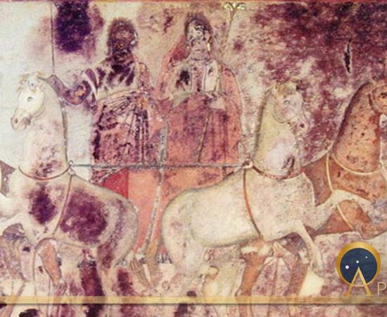 Scene from the tomb of Queen Eurydice, Vergina, Greece (c 340BC) (Public Domain)