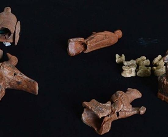 Toys discovered inside the ancient child tombs.