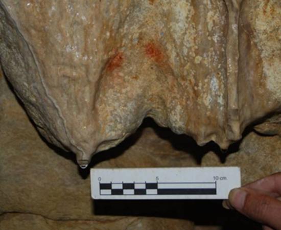Part of an area being scanned by scientists at Los Murciélagos, a cave in Cantabria, Spain. 