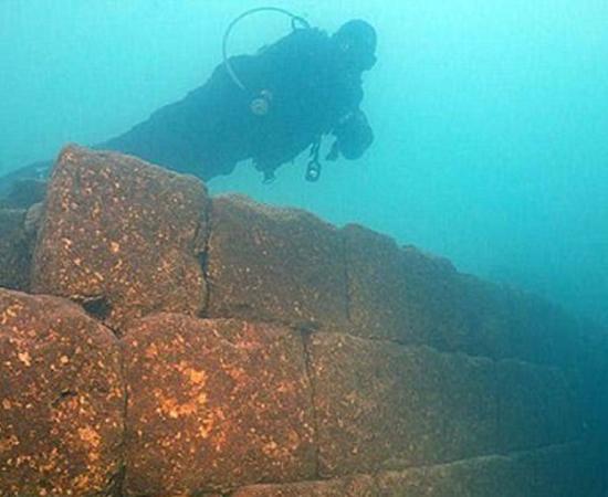 3,000-year-old remains of a castle at the bottom of Lake Van in Turkey.