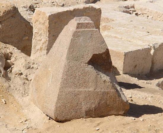 The newly-discovered pyramidion. 