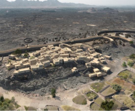 3D virtual reconstruction of Bronze Age settlement of al-Natah, circa 2,000 BC. 