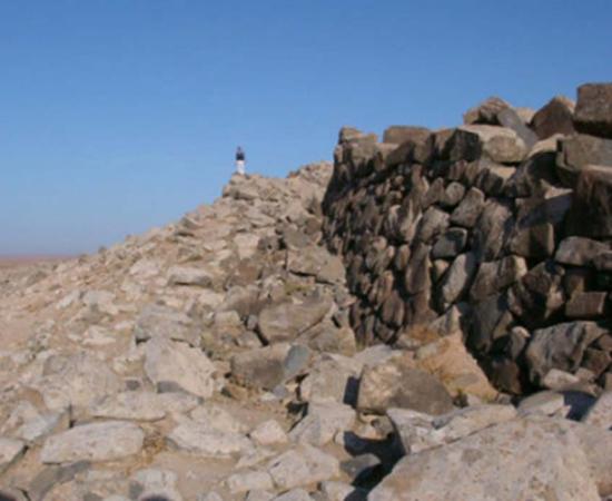 Access ramp at Qal'at al-Rahiyya, view toward the north-west.