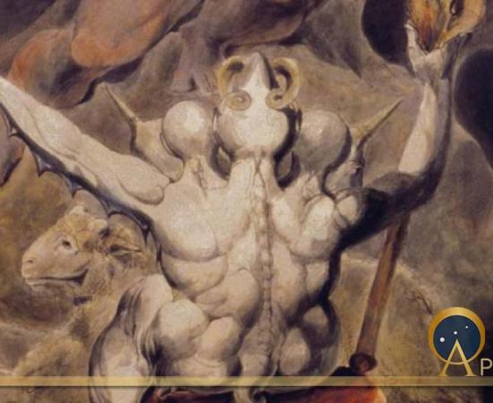 Detail of ‘The Number of the Beast is 666’  by William Blake (1805). Rosenbach Museum & Library ( Public Domain)