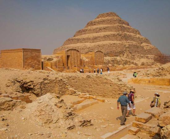 The 6th Dynasty clerk’s tomb was found near the dry moat of the Pyramid of Djoser in Saqqara, shown here. 	Source: JUAN CARLOS MUNOZ / Adobe Stock