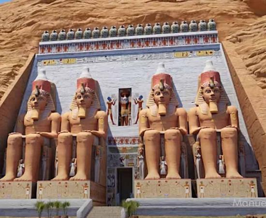 Abu Simbel was once colorful. Source: YouTube Screenshot / Manuel Bravo.
