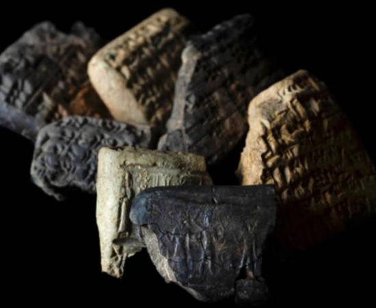 Cuneiform tablets discovered at Accana Mound in the Reyhanli district of Hatay, Turkey. 