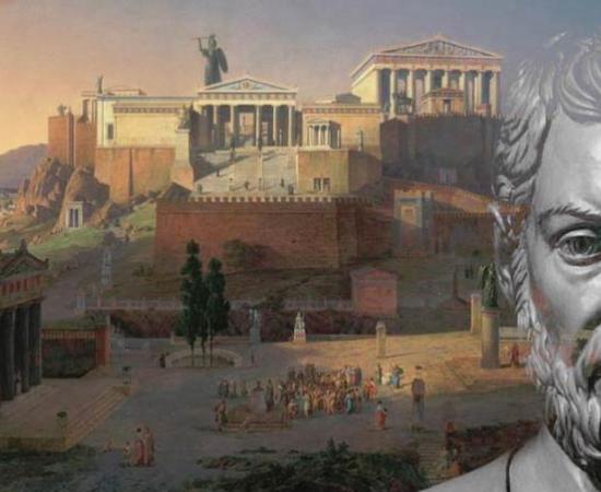 Photo by Leo Von Klenze. A romantic idealized reconstruction of the Acropolis of Athens.